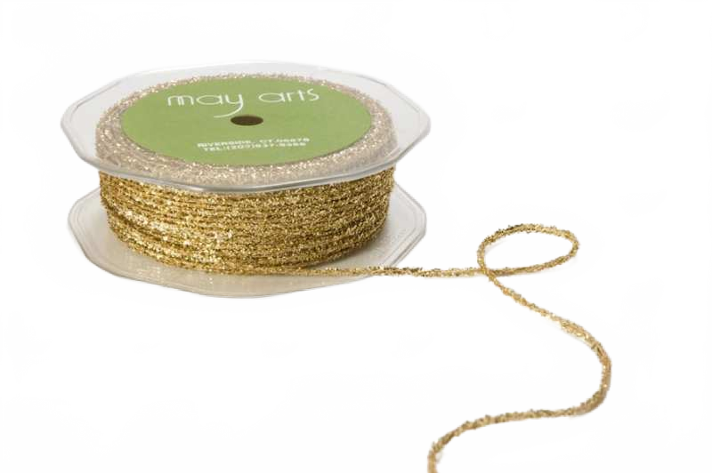 1/8 Inch Gold Metallic Sparkle String Ribbon