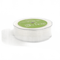 1 Inch Soft Shimmer White Sheer Ribbon With Cut Edge