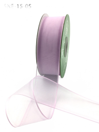 1.5 Inch Soft Lavender Sheer Ribbon With Thin Solid Edge