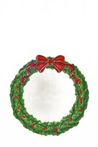 Holly Wreath Dessert Plate