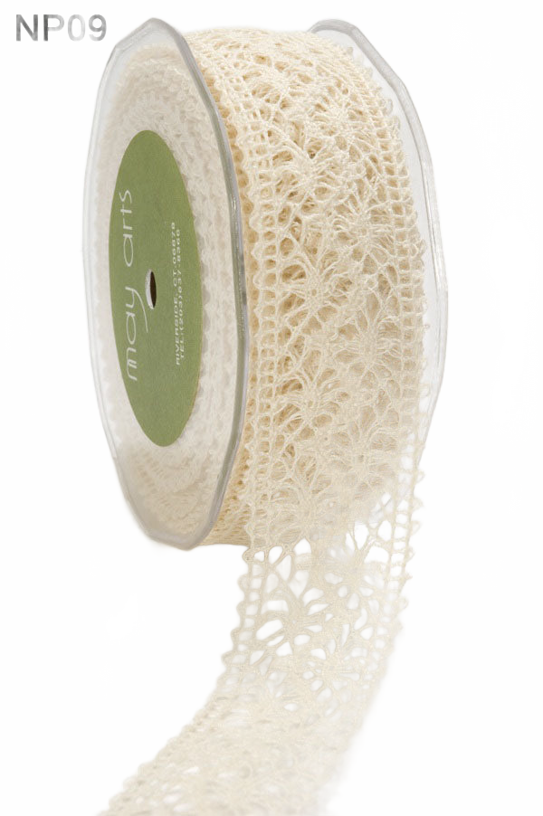 1.5 Inch Crochet Ivory Ribbon