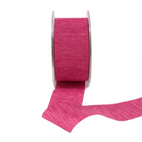 1.5 Inch Textured Two-Tone Fuchsia/Pink Ribbon With Woven Edge