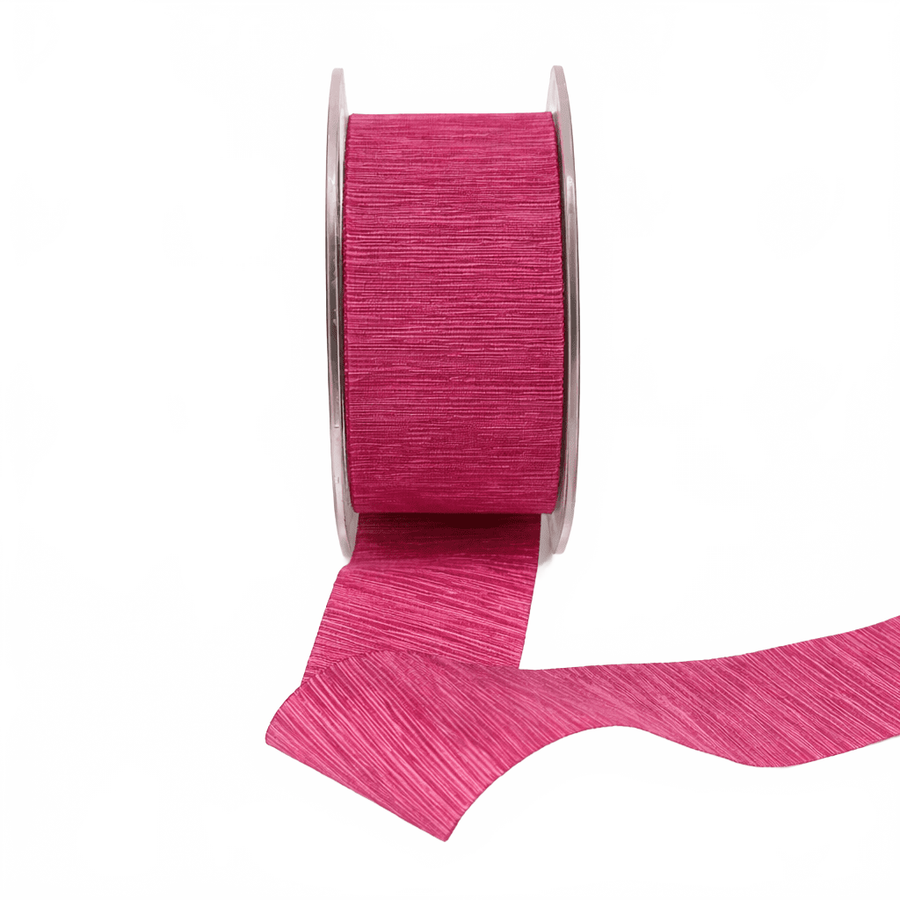 1.5 Inch Textured Two-Tone Fuchsia/Pink Ribbon With Woven Edge