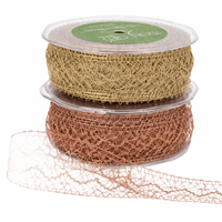 1.5 Inch Metallic Crochet Ribbon