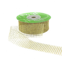 1 Inch Loose Weave Gold Metallic Knit Net Ribbon