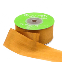 1.25 Inch 100% Hand-Dyed Rust Silk Ribbon With Woven Edge