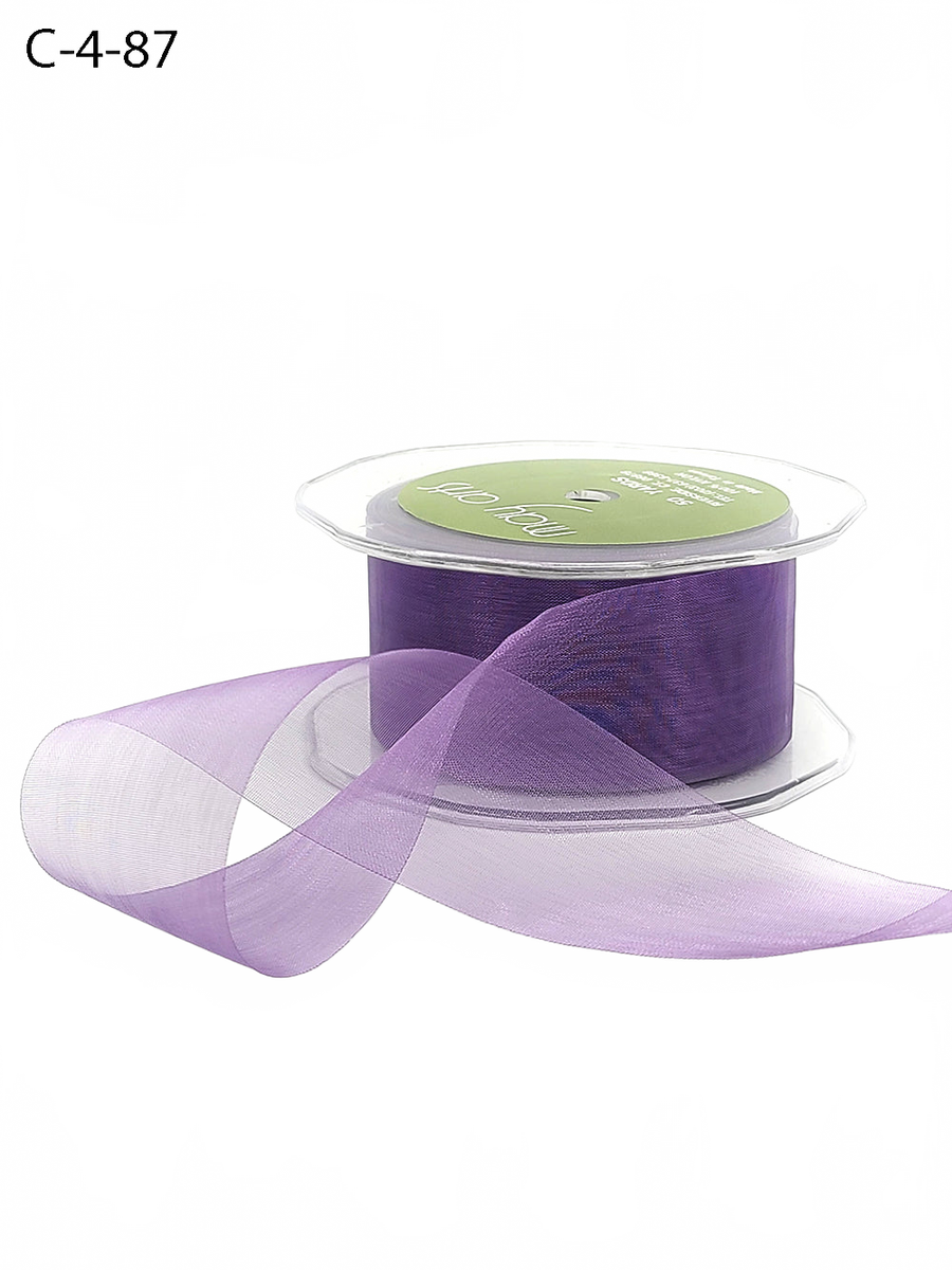 1.5 Inch Soft Shimmer Light Purple Sheer Ribbon With Cut Edge