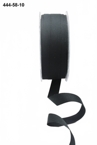 5/8 Inch Faux Lightweight Black Linen Ribbon With Woven Edge