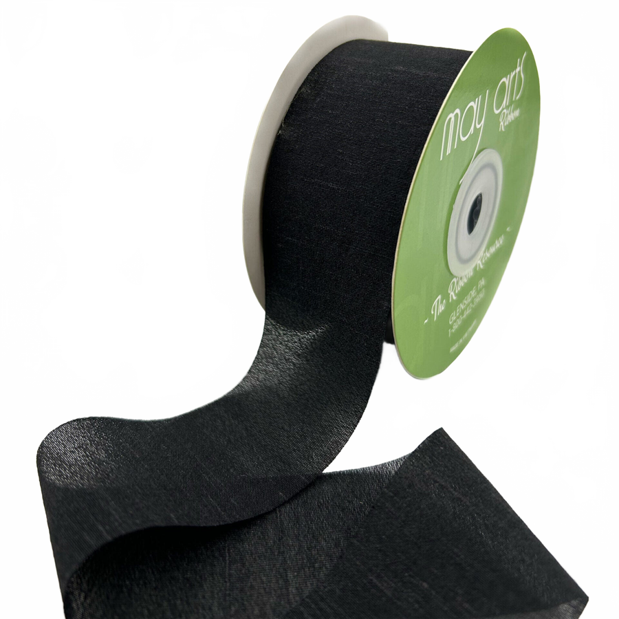 ~1.5″ Rayon Black Silk Ribbon