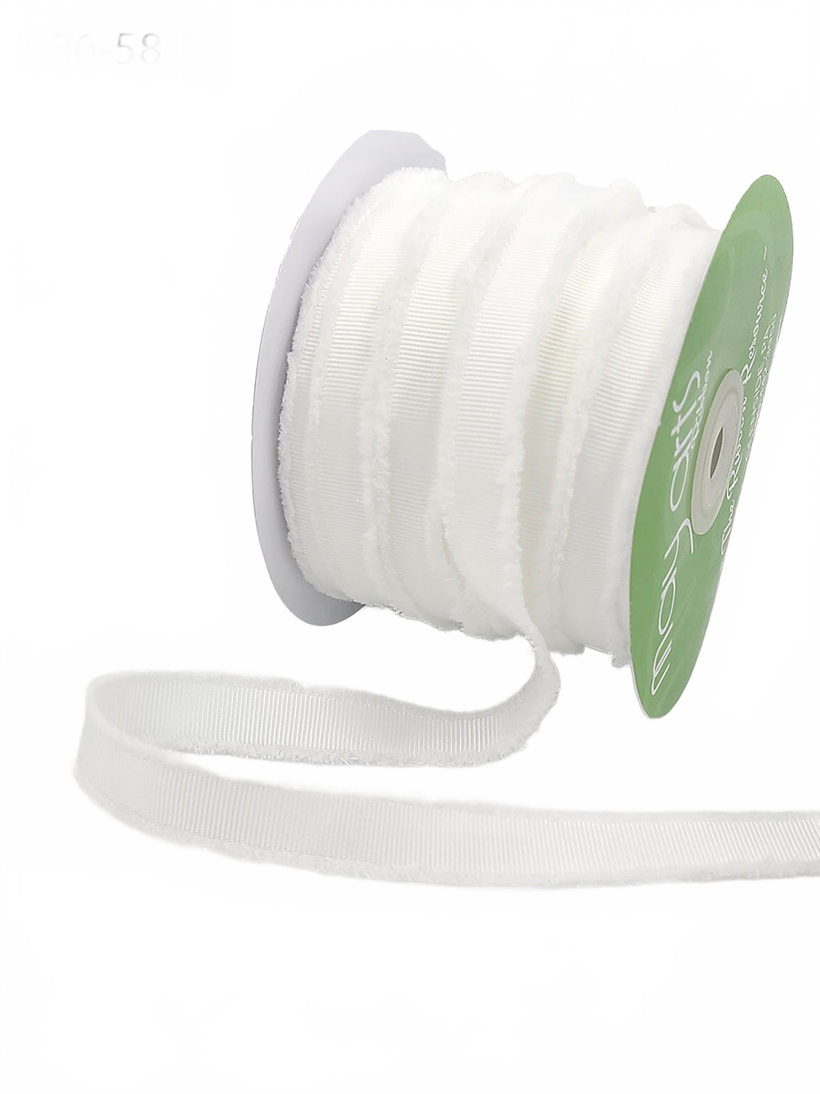 ~ 5/8″ Fuzzy White Grosgrain Ribbon