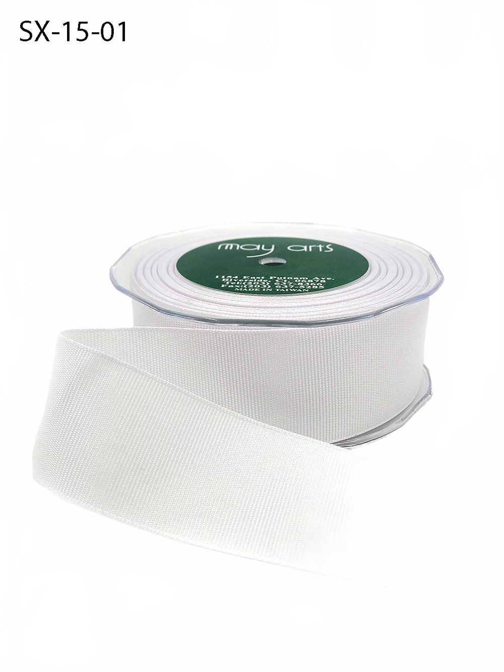 ~1.5 Inch Heavy-Weight (Higher Thread Count) Classic White Grosgrain Ribbon With Woven Edge