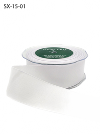 ~1.5 Inch Heavy-Weight (Higher Thread Count) Classic White Grosgrain Ribbon With Woven Edge