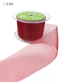 2 Inch Soft Shimmer Dark Red Organza Ribbon