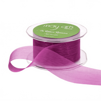 1.5 Inch Soft Shimmer Grape Sheer Ribbon With Cut Edge