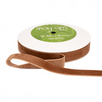 3/4 Inch Classic Antique Gold Velvet Ribbon With Woven Edge