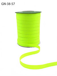 ~3/8 Inch Light-Weight Flat Neon Yellow Grosgrain Ribbon With Woven Edge