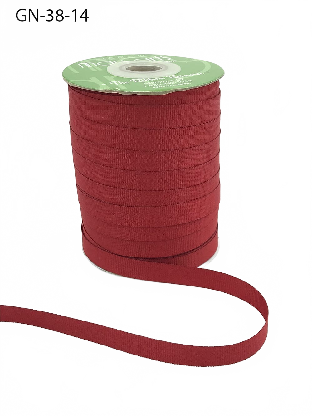 ~3/8 Inch Light-Weight Flat Red Grosgrain Ribbon With Woven Edge