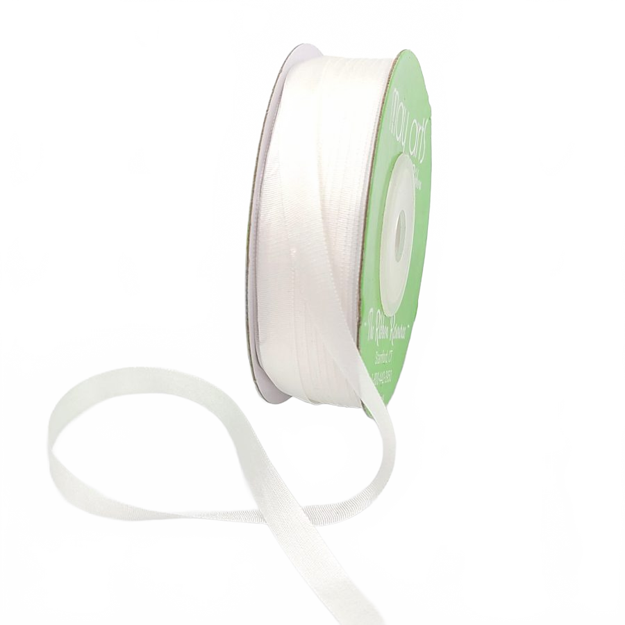 100% Hand-Dyed 1/4 Inch White Silk Ribbon With Woven Edge