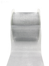 3 Inch Soft Shimmer Silver Sheer Ribbon With Cut Edge