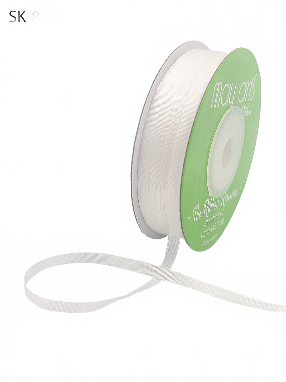 1/8 Inch 100% Hand-Dyed White Silk Ribbon With Woven Edge