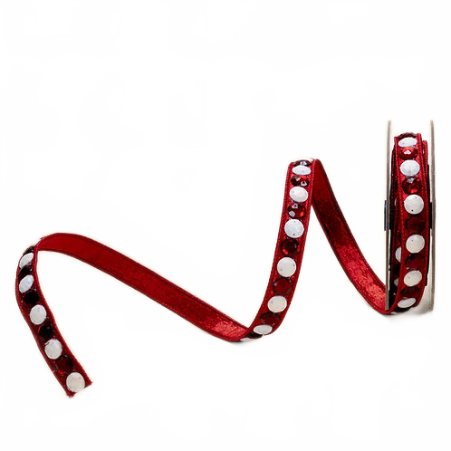 Ribbon 0.75" Gumdrop Garland Red And White