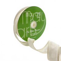 1″ Ivory Dupioni Ribbon With Wired Edge