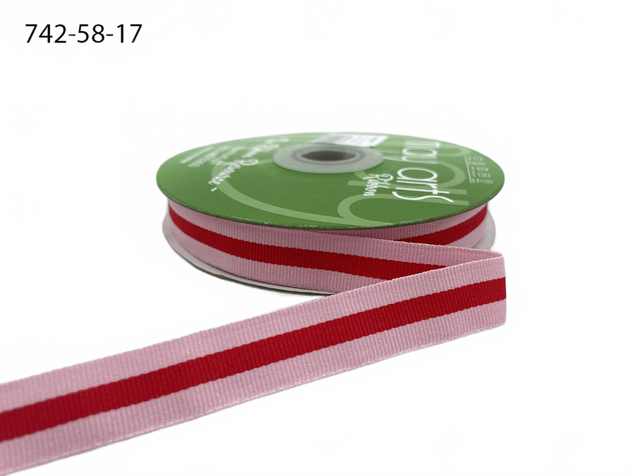 5/8 Inch Modern Stripe Grosgrain Woven Edge Ribbon