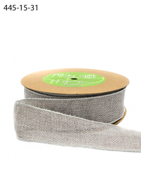 1.5 Inch Faux Gray Burlap Ribbon With Wired Woven Edge