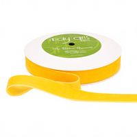 3/4 Inch Classic Yellow Velvet Ribbon With Woven Edge