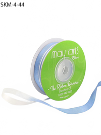 1/4 Inch 100% Hand-Dyed Variegated (Multi-Color) Blue/White Silk Ribbon With Woven Edge