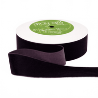 1.5 Inch Classic Brown Velvet Ribbon With Woven Edge