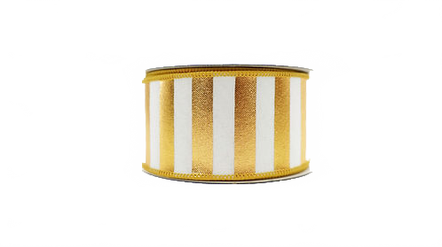 Ribbon Foil Horizontal Stripe 2.5" Gold