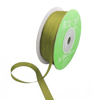 100% Hand-Dyed 1/4 Inch Moss Silk Ribbon With Woven Edge