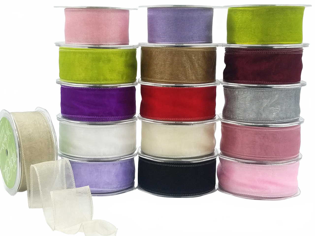 1.5 Inch Shimmer Sheer Ribbon With Wired Edge