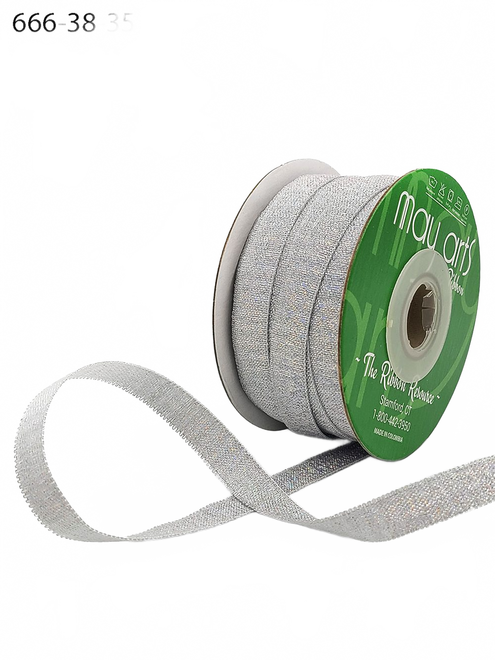 3/8 Inch Rough Metallic Ribbon With Woven Edge