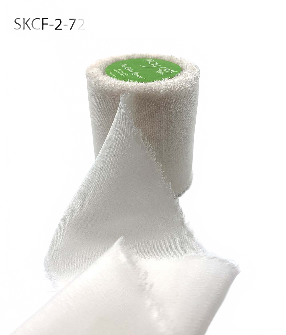 2 Inch 100% Silk Crepe With Frayed Edge (Non-Dyed And Hand-Dyed)