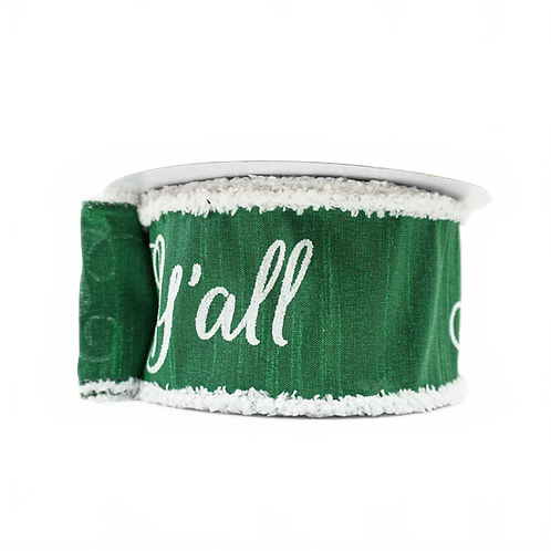 Ribbon 2.5" Merry Christmas Y'all Emerald