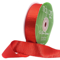 1 Inch Single Sided Sleek Ripple Tape Red Ribbon With Woven Edge