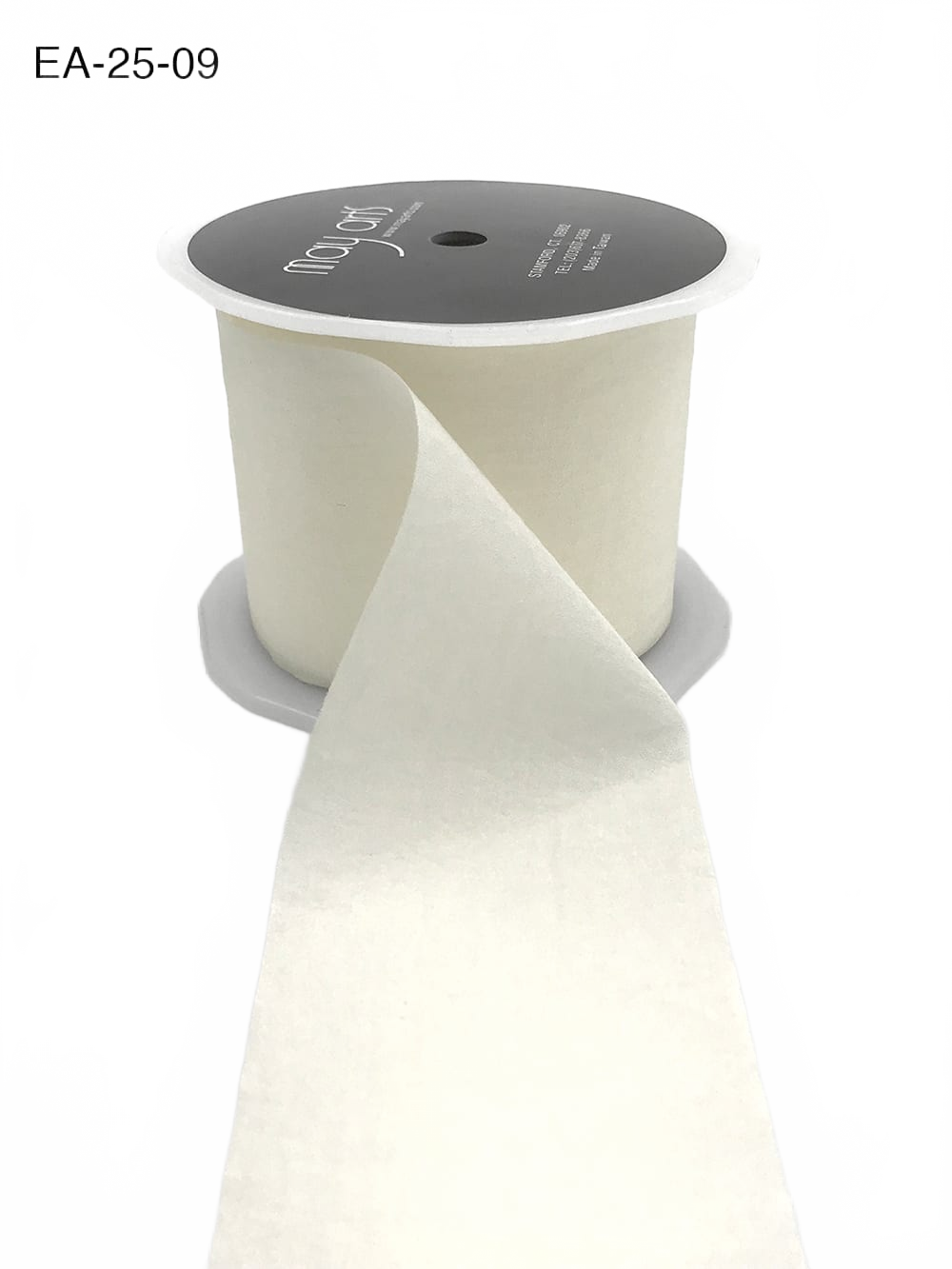 2.5 Inch Wrinkled Faux Ivory Silk Ribbon With Cut Edge