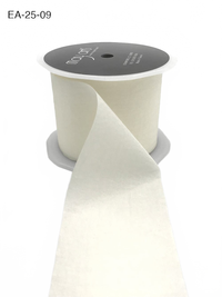 2.5 Inch Wrinkled Faux Ivory Silk Ribbon With Cut Edge