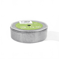 1 Inch Soft Shimmer Silver Sheer Ribbon With Cut Edge