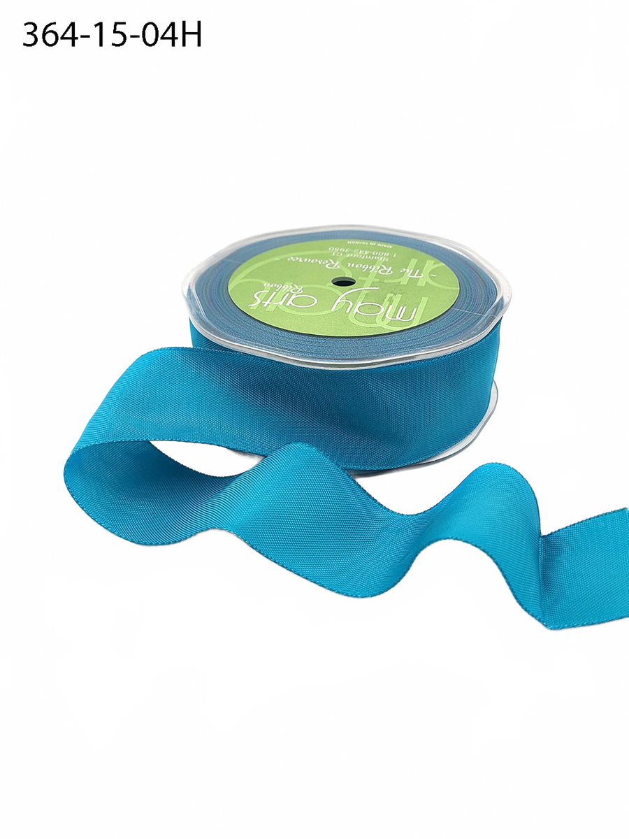 1.5 Inch Dark Teal Taffeta Ribbon With Wired Edge