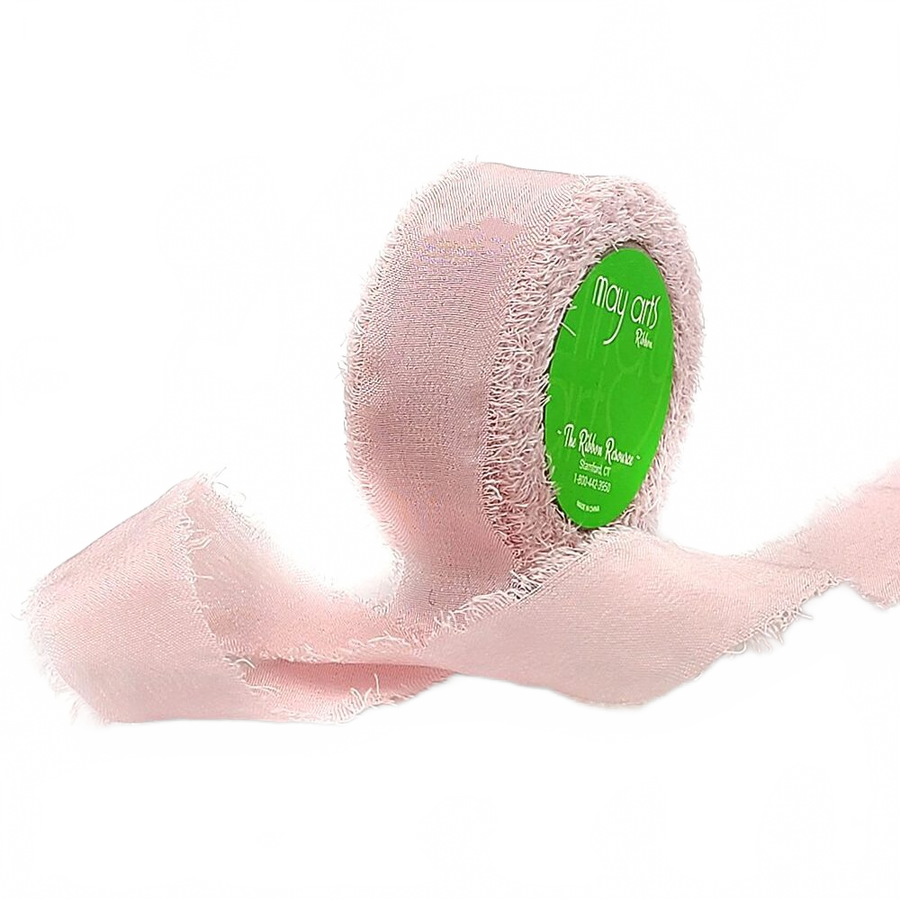 5/8 Inch 100% Silk Woodrose Crepe With Frayed Edge (Non-Dyed And Hand-Dyed)