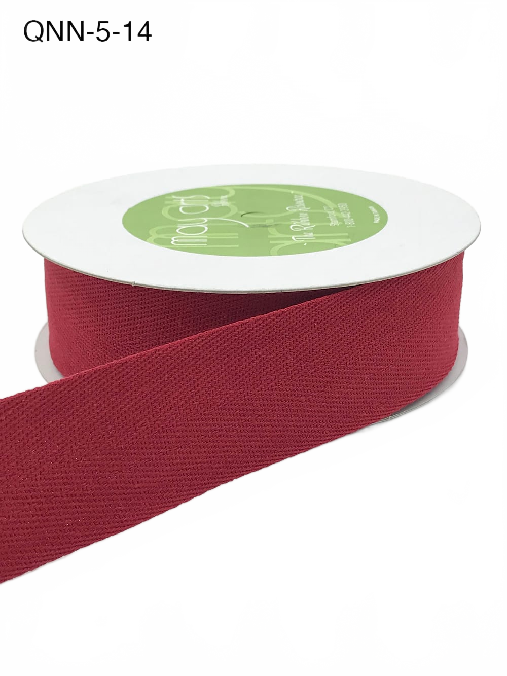 1.5 Inch 100% Cotton Classic Medium Weight Red Twill Ribbon With Woven Edge