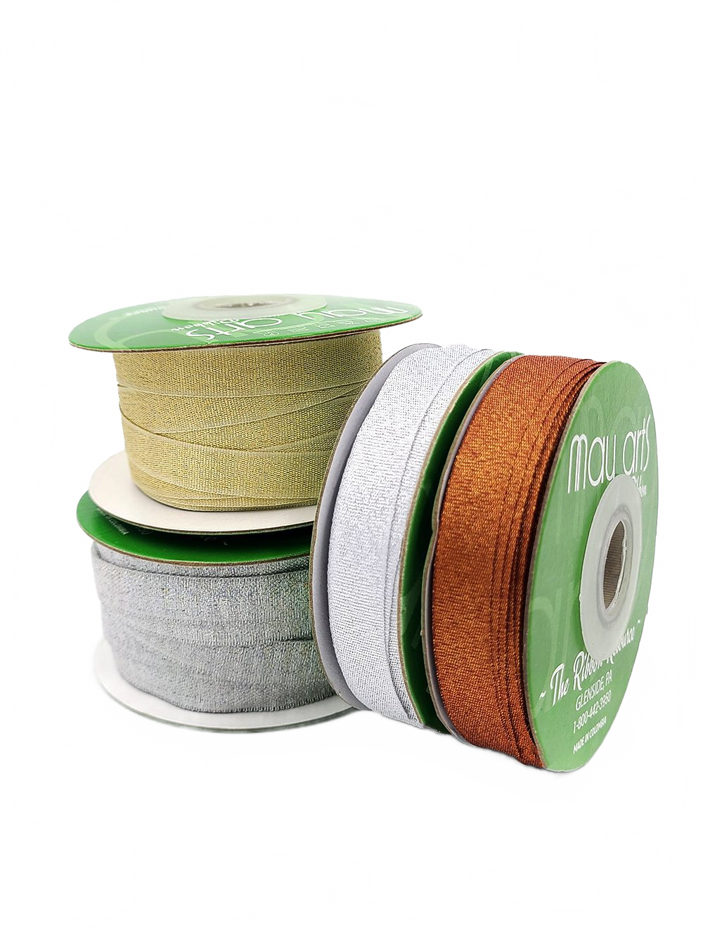 3/8 Inch Rough Metallic Ribbon With Woven Edge