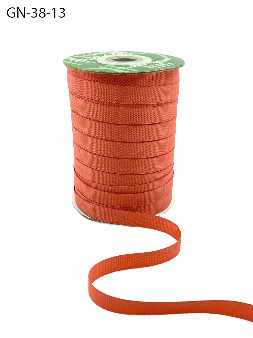 ~3/8 Inch Light-Weight Flat Coral Grosgrain Ribbon With Woven Edge