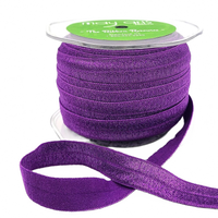 5/8 Inch Flat Fold Over Elastic Purple