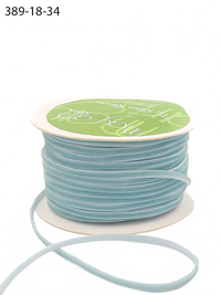 1/8 Inch Light Blue Velvet String Cord Ribbon With Woven Edge