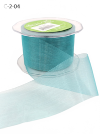 2 Inch Soft Shimmer Teal Organza Ribbon
