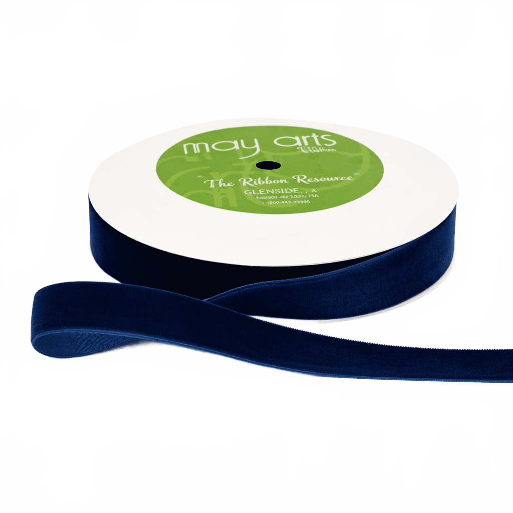 3/4 Inch Classic Royal Blue Velvet Ribbon With Woven Edge